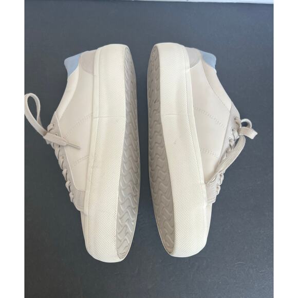 Zara Vegan Cream Blue Platform Low Top Lace Up Sneakers Size 9 - Picture 4 of 10